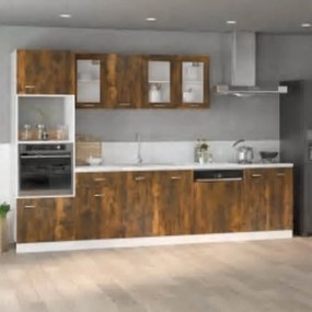 vidaXL “Lyon” füstös tölgy színű fa mikrohullámúsütő-szekrény