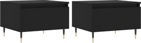vidaXL 2 db fekete szerelt fa dohányzóasztal 50 x 46 x 35 cm
