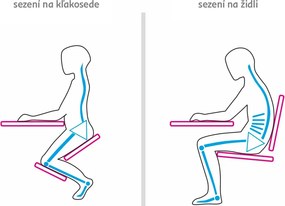 Ergonomikus térdelőszék, rózsaszín/bükkfa, GROCO