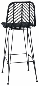 Bárszék 2 pcs Fekete 44,5 x 53 x 111 cm Rattan és Vas