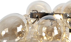 Okos függőlámpa fekete borostyán üveggel, 8 darab Wi-Fi G9-es izzóval - Uvas