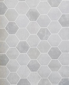 Fali tapéta modern 3D geometria metál szürke