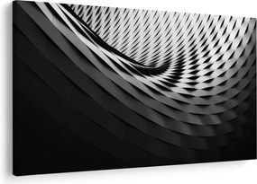 Absztrakt kép - fekete-fehér spirál (90x60 cm)