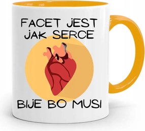 Bögre Sárga Vicces Srác Olyan, Mint A Szív, fényképes nyomtatással