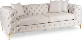 Sofa SORRENTO 3S Trzyosobowa Kremowa Welurowa