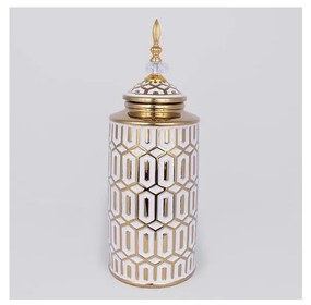 Eurolamp Kerámia tégely 45,7x16,9 cm arany/fehér 752-20358