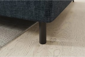 Kék bársony kinyitható-tárolóhelyes sarokkanapé (jobb oldali-L alakú) Barea – ELTAP