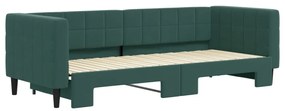 sötétzöld kihúzható bársony heverő 80 x 200 cm