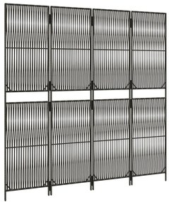 szürke 4 paneles polyrattan térelválasztó