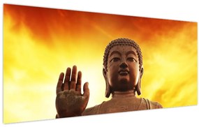 Kép - Buddha piros és sárga háttérrel (120x50 cm)