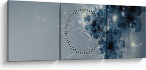 Kép - Gyengéd virágok (órával) (90x30 cm)