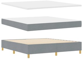 Boxspring Ágy Matrac Milyen Világosszürke 180x200 cm Szövet