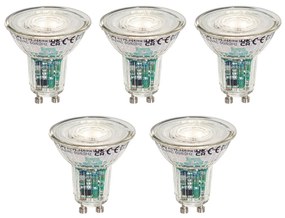 5 darabos okos GU10 LED izzó szett, átlátszó, 50 mm, 4,7W 345 lm 2200-4000K