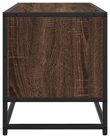 barna tölgy színű szerelt fa és fém TV-szekrény 100x34,5x40 cm
