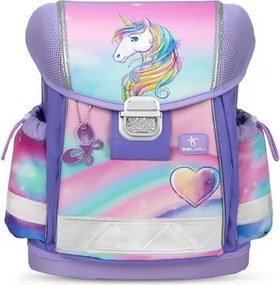 Iskolatáska, fémcsat, BELMIL Classy Heart of the Rainbow, unikornis (BL40313AG72L)