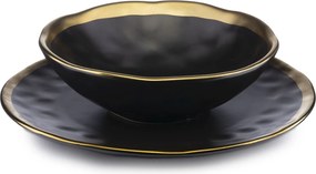 Szerviz szett 2 tányéros Lissa Black Gold Glamour étkészlet