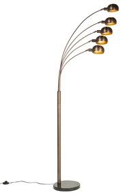 Design állólámpa sötét bronz arannyal 5 lámpás - Sixties Marmo