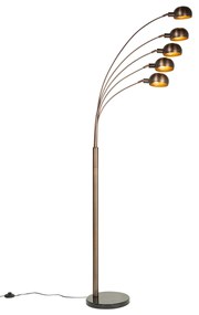 Design állólámpa sötétbronz arany 5 lámpával - Hatvanas évek Marmo