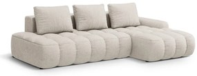 Bézs kinyitható-tárolóhelyes sarokkanapé (jobb oldali-heverő résszel) Linz – Cosmopolitan Design