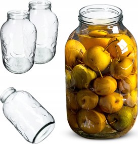 2db Üvegtégely 5L Befőttesüveg Méz Uborka 5000ML Nagy Gyümölcs Mintás