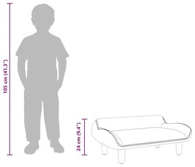 sötétszürke szövet gyerekkanapé 70 x 40 x 24 cm