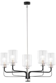 Jupiter 1884 - Rúdos csillár CERES 5xE27/15W/230V matt króm/fekete