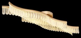 Globo 67348DG Mennyezeti lámpa, fém arany színű matt, átlátszó akril kristályok, HxSzxM: 1080x180x130mm, tartozék: LED 35W 230V, 4480lm forrás, 1560lm kimenet, 3200K