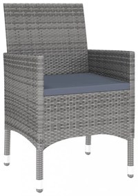 vidaXL 3 részes szürke polyrattan kerti étkezőgarnitúra