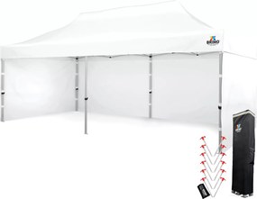 Alumínium esküvői sátor 3x6 m – elegáns és gyorsan felállítható - plusz 3 oldalfal - Fehér