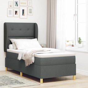 Boxspring Ágy Matracra Sötétszürke 90x200 cm Szövet