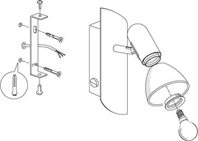 EGLO 90982 - ENEA spotlámpa 1xE14/40W matt nikkel/szatén