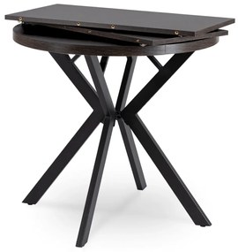 Bővíthető Étkezőasztal Fekete Színben. DORIAN 80-160 cm