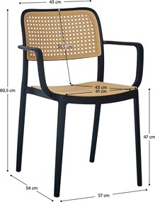 Rakásolható szék, fekete/bézs, RAVID NEW TYP 2