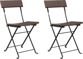 vidaXL 2 db barna polyrattan összecsukható bisztrószék