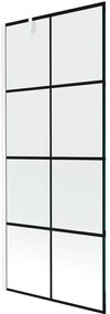 Mexen Next, kĂĄdparavĂĄn 1 szĂĄrny 80 x 150 cm, fix szĂĄrny, 6 mm ĂĄtlĂĄtszĂł ĂŒveg fekete mintĂĄval, fehĂ©r profil, 895-080-000-00-77-20
