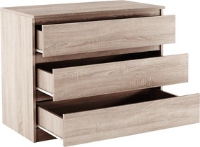 3 fiókos komód, tölgy sonoma, HANY NEW 003
