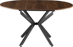 Kihúzható étkezőasztal, sötét tölgy/fekete, 100x100-140x75 cm, ABERO TYP 1