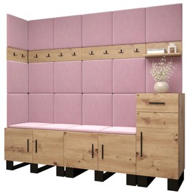Előszobabútor Amanda 9 (artisan tölgy + rózsaszín). 1085930