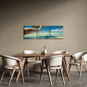 Kép - Tiszta tenger pálmafával (órával) (90x30 cm)