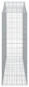 2 db íves horganyzott vas gabion kosár 200x50x140/160 cm