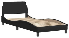 fekete szövet ágykeret LED-es matrac nélkül 80x200 cm 80x200 cm