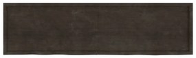 sötétbarna kezelt tömör tölgyfa fali polc 220 x 60 x (2-4) cm