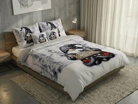 3D mikroflanel ágynemű JOLLY GNOME fehér + párnahuzat 40 x 50 cm ingyenesen Ágyneműhuzat mérete: 70 x 90 cm | 140 x 200 cm