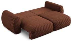 Terrakotta színű kordbársony kinyitható-tárolóhelyes kanapé 266 cm Kini – Makamii