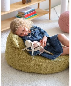 Zöld buklé gyerek babzsákfotel Bear – Wigiwama