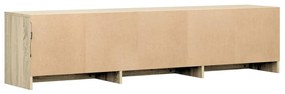 sonoma tölgy színű szerelt fa TV-szekrény LED-del 165x34x40 cm