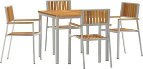 vidaXL Kültéri étkező szett 5 pcs Barna Tömör Akácfa