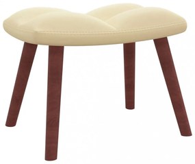 krémfehér bársony pihenőszék lábtartóval