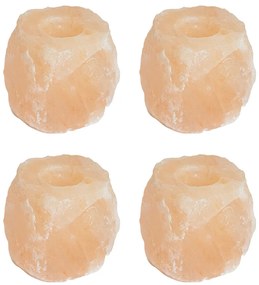 Sóköves Teagyertyatartók 4 pcs Rózsaszín Só Kő