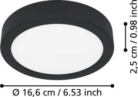 Eglo 901297-LED Mennyezeti lámpatest FUEVA LED/7,5W/230V 2700/4000/6500K átm. 16,6 cm fekete